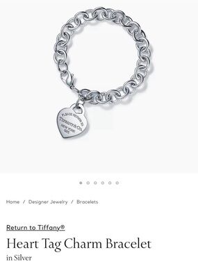 Tiffany & Co. Silver Heart Tag Charm Bracelet